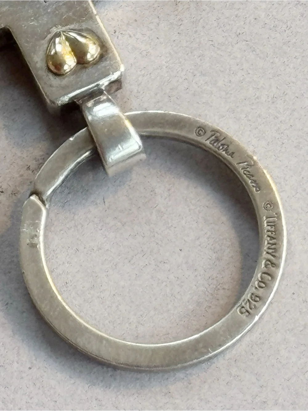 Tiffany & Co. Paloma Picasso Cross Keyring (Pendant in Silver and 14K Gold